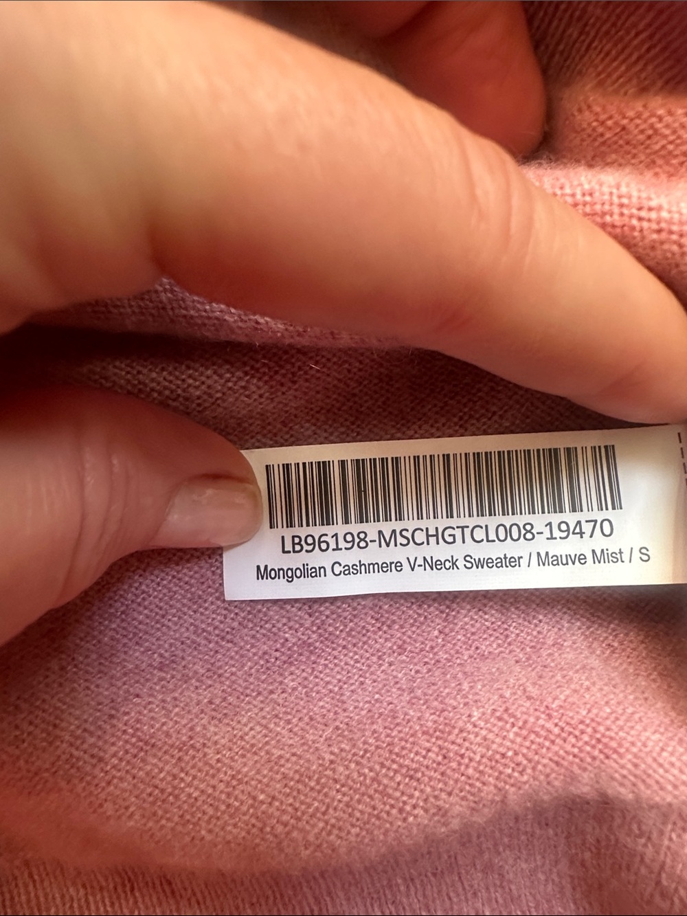 Quince 💯 Mongolian Cashmere V neck Sweater - Heathered Mauve S - Picture 4 of 4